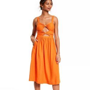 Women's Double Cut Out Midi Dress - Fe Noel x Target Orange
